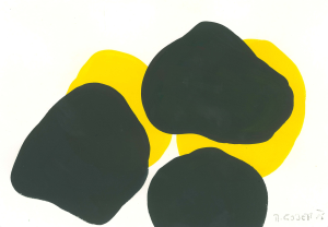 Monika Gojer, water yellow black, 2015, gouache/paper, 14,8 x 21 cm