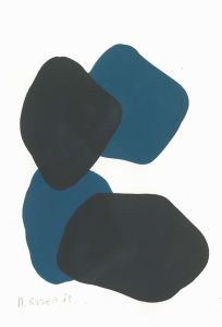 Monika Gojer, water blue anthracite II, 2015, gouache/paper, 21 x 14,8 cm