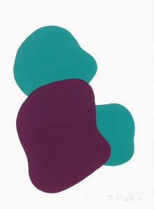 Monika Gojer, water turquoise, violet, 2016, gouache/paper, 21 x 14,8 cm