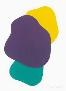 Monika Gojer, water yellow turquoise, violet, 2016, gouache/paper, 21 x 14,8 cm
