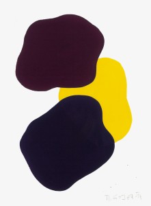 Monika Gojer, water yellow bordeaux violet, 2017, gouache/paper, 21 x 14,8 cm