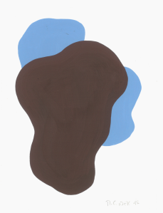 Monika Gojer, water light blue red brown, 2017, gouache/paper, 21 x 14,8 cm
