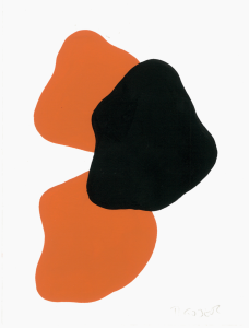 Monika Gojer, water orange black II, 2017, gouache and acrylic/paper, 21 x 14,8 cm