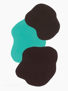 Monika Gojer, water turqouise darkbrown 2017, gouache/paper, 21 x 14,8 cm